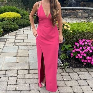 Wayf hot pink gown